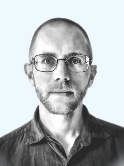 Ink-wash illustration portrait of Jay Decker.